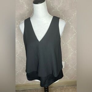 Banana Republic Sleeveless Layered Black Top XS